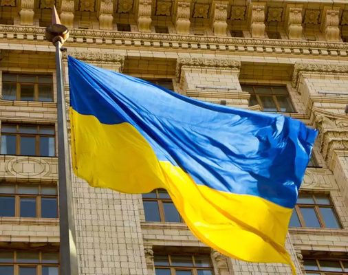 Van de de Polyesterwereld van de Pantonekleur de Vlaggen3x5 Oekraïense Nationale Vlag het Hangen Stijl