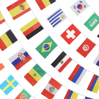 32 het Koordvlaggen van landen van de de Zijdedruk van de Wereld Digitale Druk