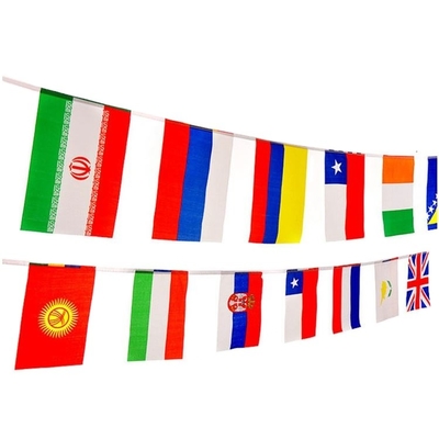 68D / 100D Vlag 10x15cm van het polyesterkoord Internationale het Koordvlaggen van de Douanegrootte
